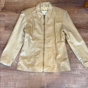 Stylish Beige Leather Jacket